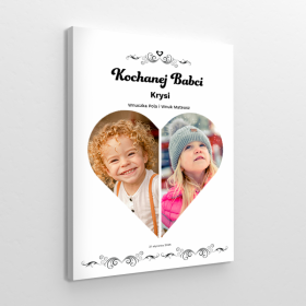 Prezent dla Babci - 2 zdjęcia w sercu