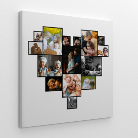 Fotokolaż Serce 15 zdjęć na płótnie